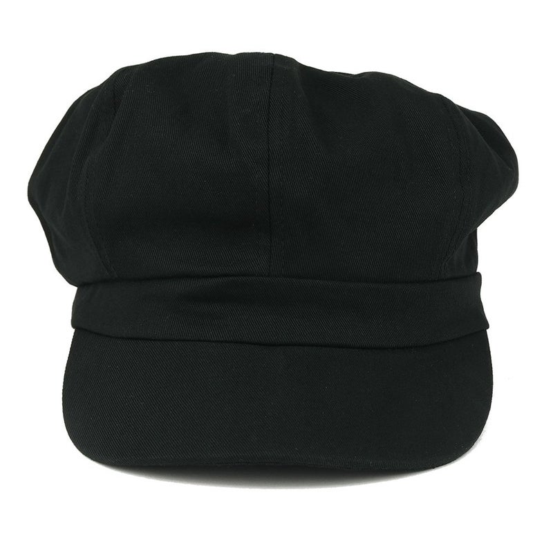 Armycrew Women's Lightweight 100% Cotton Soft Fit Newsboy Cap with Elastic Back - Black - Image 2